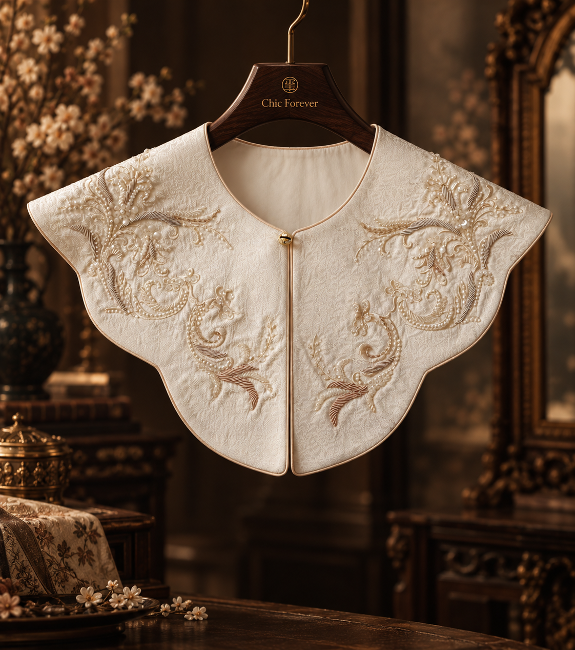 Ivory Bird-Motif Yunjian — front display